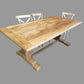 CLIFTON RUSTIC RECYCLED ELM DINING TABLE HAMPTONS STYLE 200CM - NATURAL DRIFTWOOD - MyChocolateWood