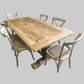CLIFTON RUSTIC RECYCLED ELM DINING TABLE HAMPTONS STYLE 200CM - NATURAL DRIFTWOOD - MyChocolateWood