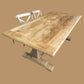 CLIFTON RUSTIC RECYCLED ELM DINING TABLE HAMPTONS STYLE 250CM - NATURAL DRIFTWOOD - MyChocolateWood