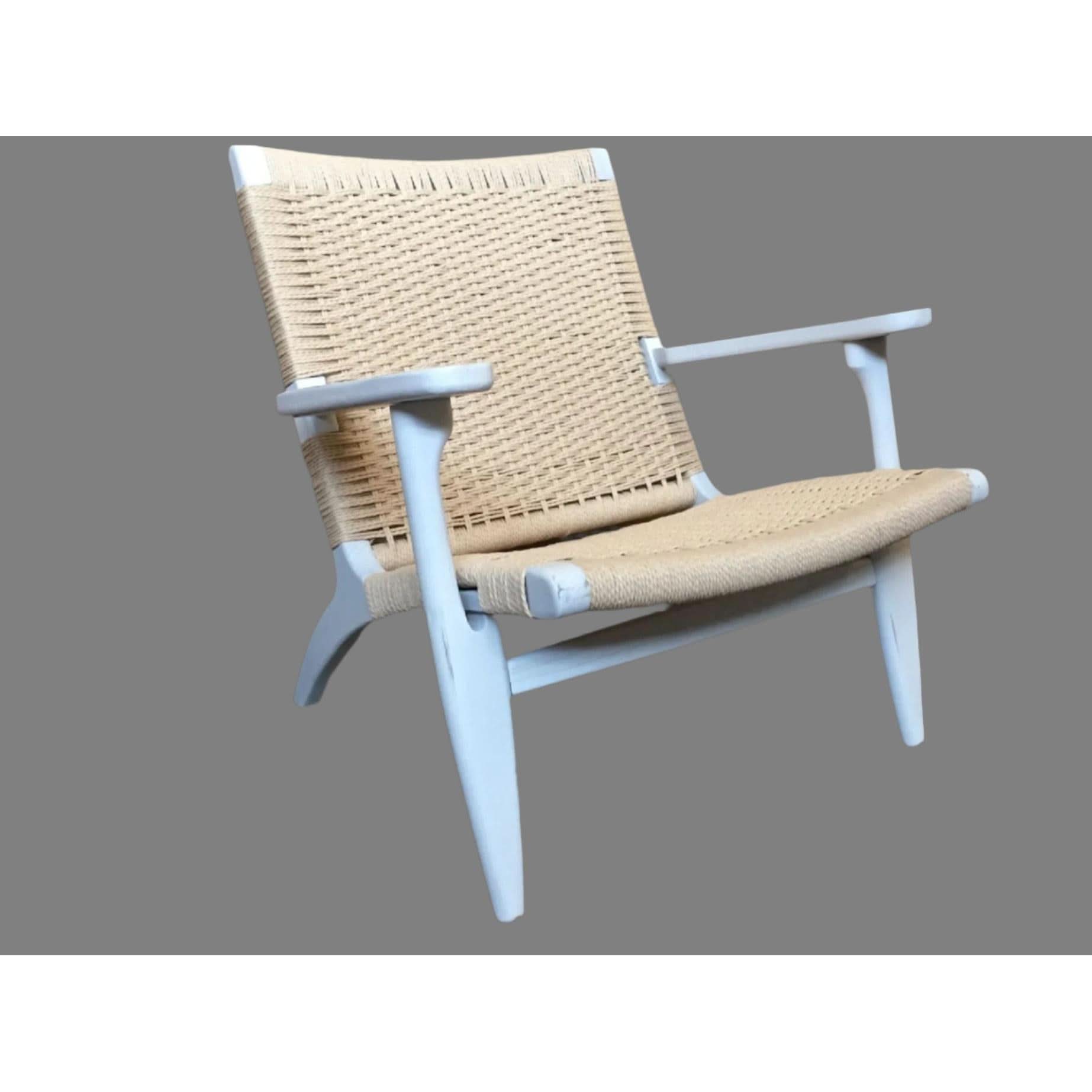 Plantation Colonial Chair in White with Straw - Chocolate Wood