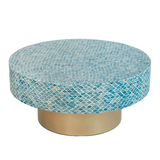 CONCH ROUND SHELL COFFEE TABLE - MyChocolateWood