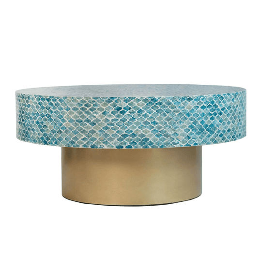 CONCH ROUND SHELL COFFEE TABLE - MyChocolateWood