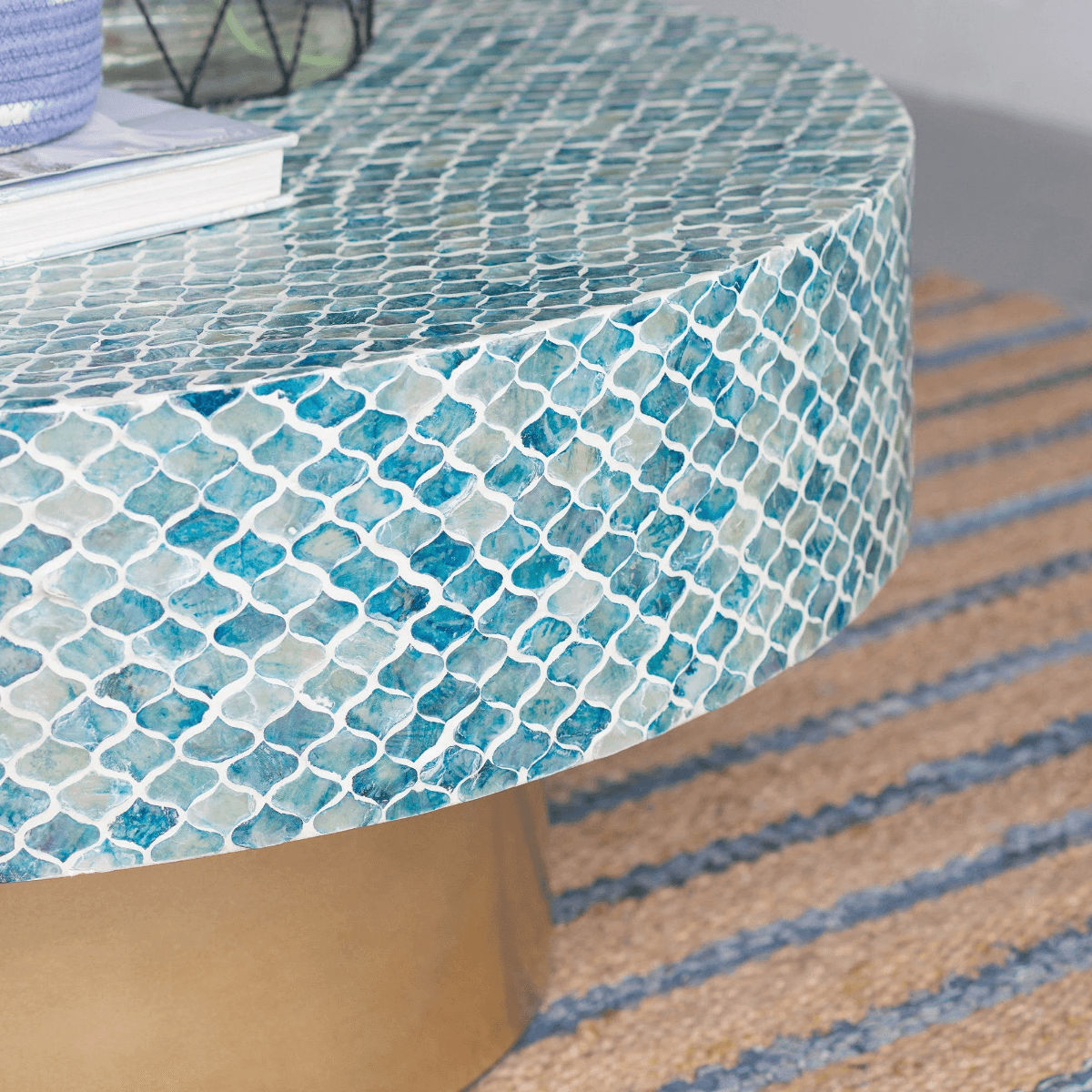 CONCH ROUND SHELL COFFEE TABLE - MyChocolateWood