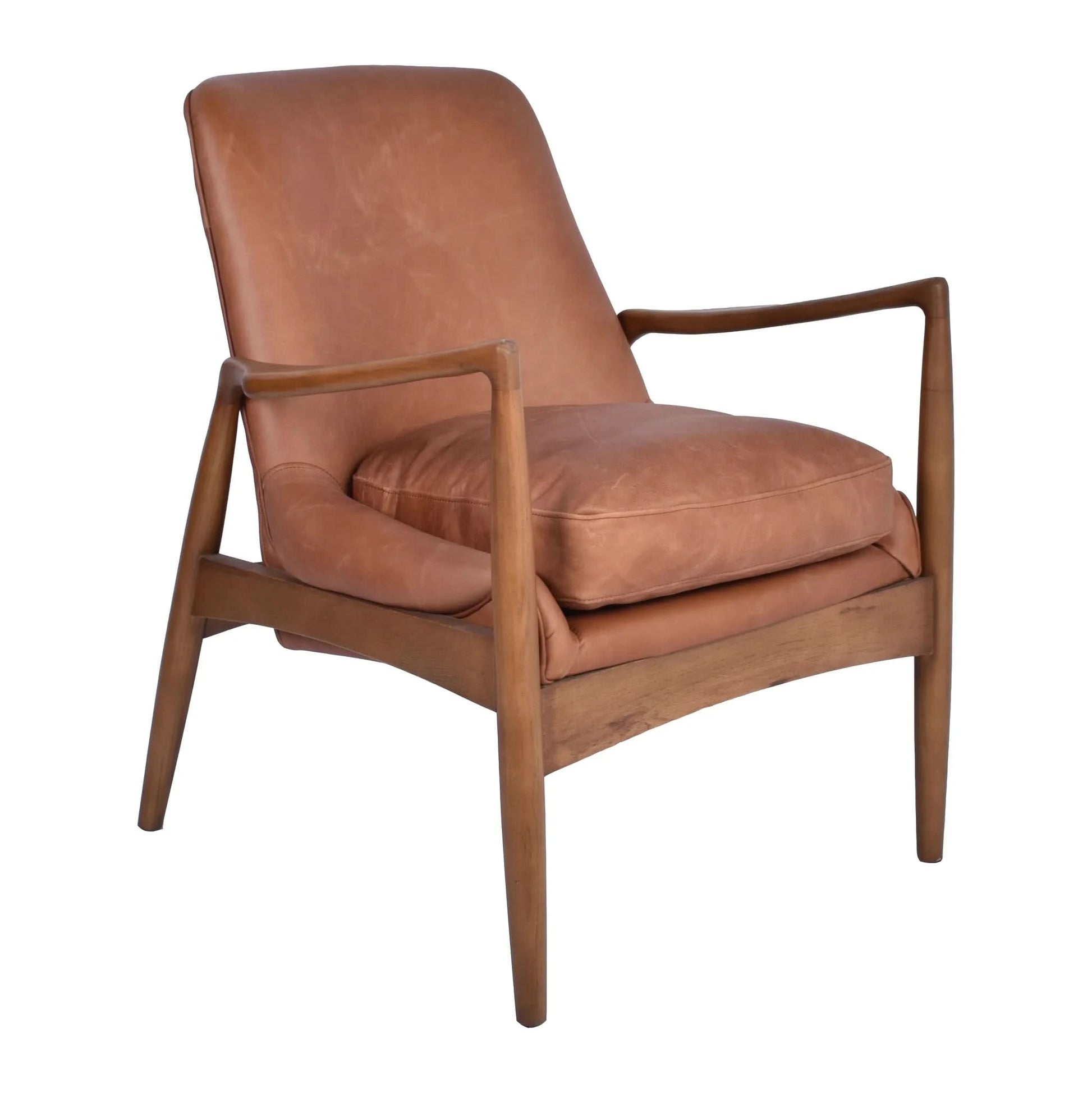 COPENHAGEN ARMCHAIR IN DISTRESSED TOFFEE LEATHER - MyChocolateWood