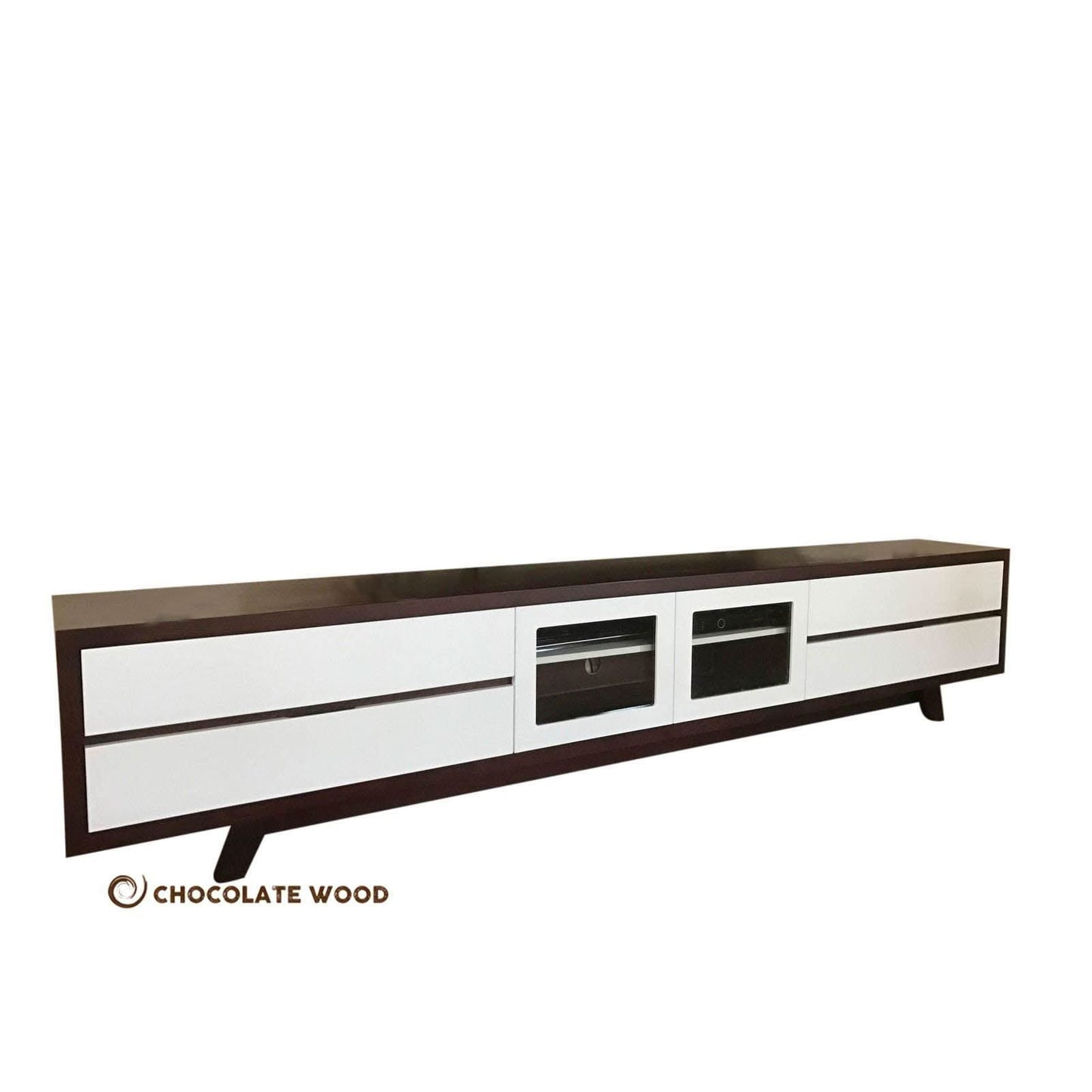 COPENHAGEN LOWLINE/TV/ENTERTAINMENT UNIT 4 DRAWERS 2 DOORS IN SOLID TASSIE OAK AUSTRALIAN CUSTOM MADE - MyChocolateWood