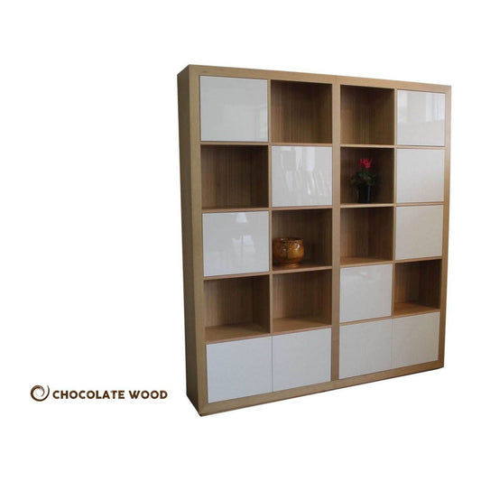 COPENHAGEN TASSIE OAK 2 PIECE CUBE BOOKCASE AUSTRALIAN CUSTOM MADE