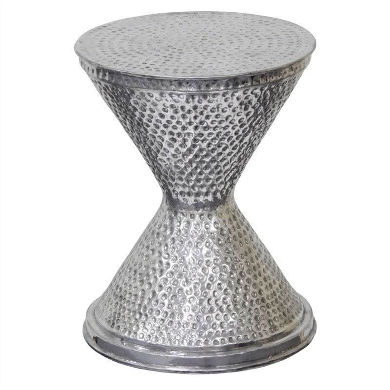 COPERNICUS ALUMINUM HOURGLASS SIDE TABLE/STOOL - MyChocolateWood