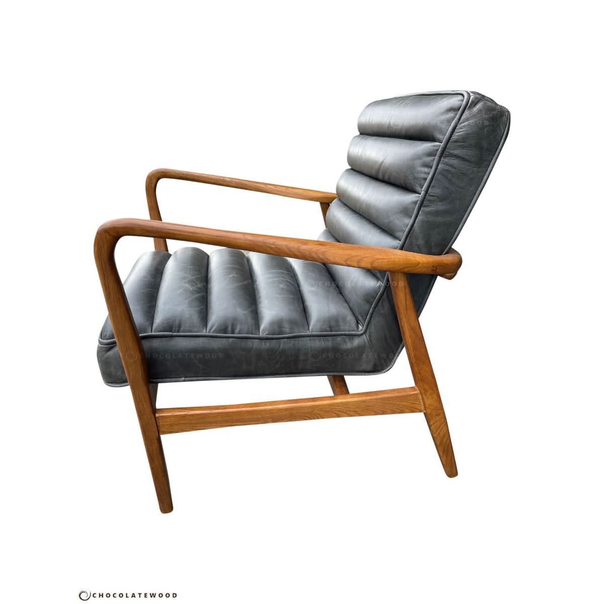 COPLAND ARMCHAIR IN DISTRESSED ESPRESSO LEATHER - MyChocolateWood