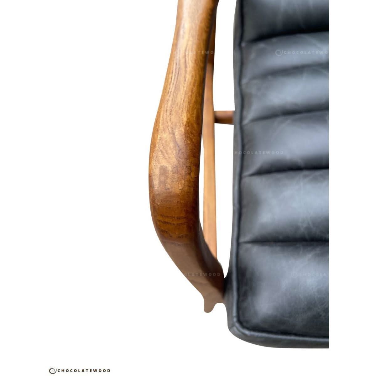 COPLAND ARMCHAIR IN DISTRESSED ESPRESSO LEATHER - MyChocolateWood