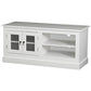 Corbett Solid Mahogany 2-Door TV Unit 130cm in White - Chocolate Wood