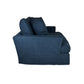 Cordelia 1.5-Seater XL Hampton Style Armchair in Navy - Chocolate Wood