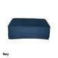 Cordelia Hampton Style Ottoman in Navy - Chocolate Wood