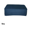 Cordelia Hampton Style Ottoman in Navy - Chocolate Wood