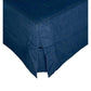 Cordelia Hampton Style Ottoman in Navy - Chocolate Wood