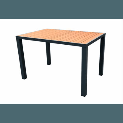 CREWE DINING TABLE IN ALUMINIUM/ECUALYPTUS 120CM