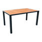 Crewe Aluminium & Eucalyptus Outdoor Dining Table, 150cm - Chocolate Wood
