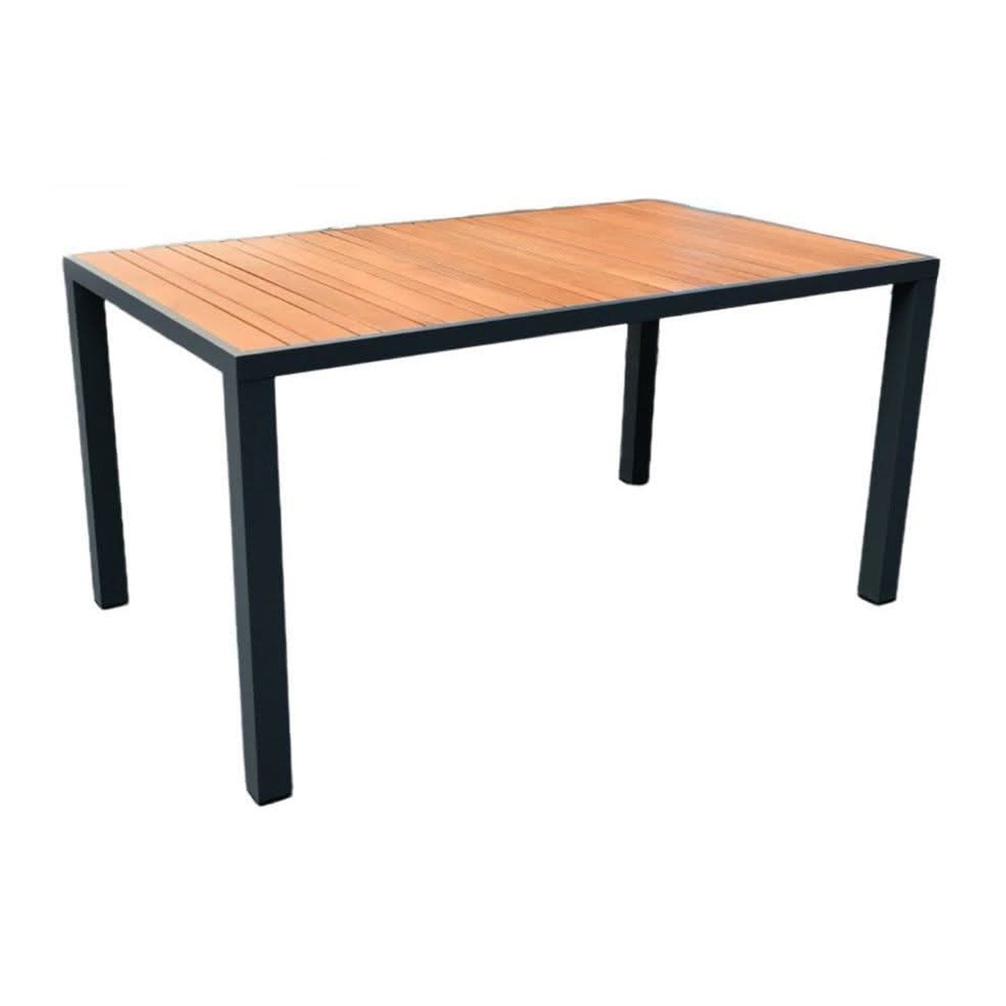 Crewe Aluminium & Eucalyptus Outdoor Dining Table, 150cm - Chocolate Wood