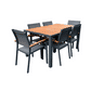 CREWE DINING TABLE IN ALUMINIUM/ECUALYPTUS 150CM - MyChocolateWood