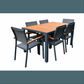 Crewe Aluminium & Eucalyptus Outdoor Dining Table, 150cm - Chocolate Wood