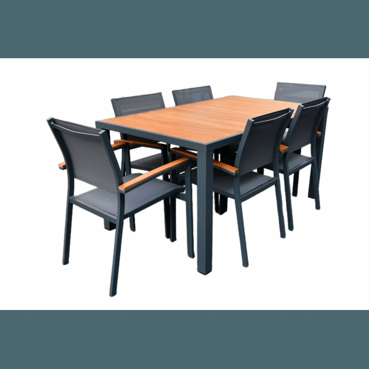 Crewe Aluminium & Eucalyptus Outdoor Dining Table, 150cm - Chocolate Wood