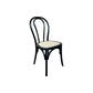 Cristo Bentwood Dining Chair in Black with Rattan Seat - Chocolate Wood