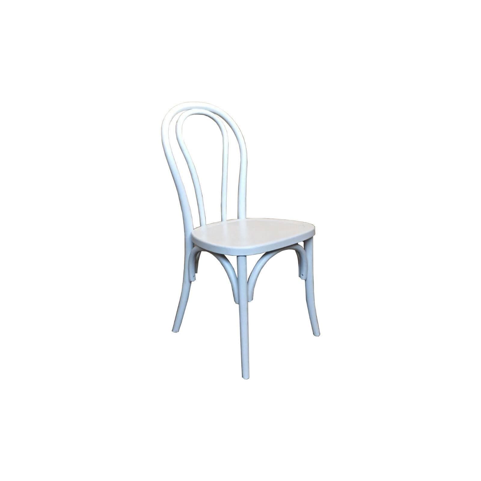 Cristo Bentwood Dining Chair in White - Chocolate Wood