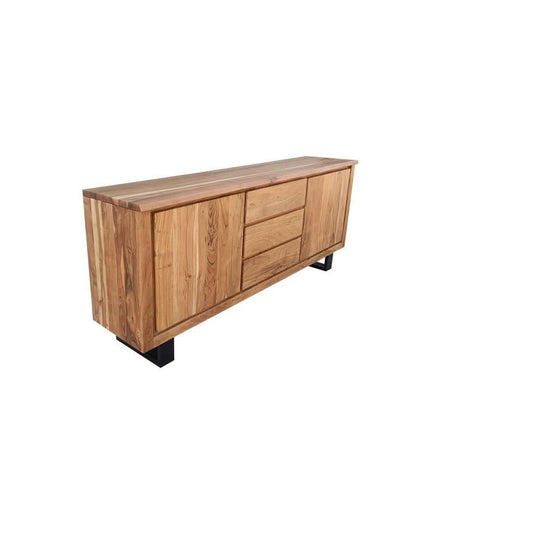 CRISTO MK2 SOLID ACACIA TIMBER SIDEBOARD/BUFFET W/METAL LEGS NATURAL 166 CM - MyChocolateWood