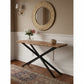 CRISTO NATURAL SOLID ACACIA TIMBER CONSOLE TABLE HALL TABLE WITH METAL LEGS - MyChocolateWood
