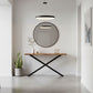 CRISTO NATURAL SOLID ACACIA TIMBER CONSOLE TABLE HALL TABLE WITH METAL LEGS - MyChocolateWood