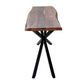 CRISTO NATURAL SOLID ACACIA TIMBER CONSOLE TABLE HALL TABLE WITH METAL LEGS - MyChocolateWood