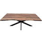 Cristo Solid Acacia Industrial Dining Table with Metal Legs, 240cm - Chocolate Wood