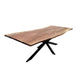 Cristo Solid Acacia Industrial Dining Table with Metal Legs, 240cm - Chocolate Wood