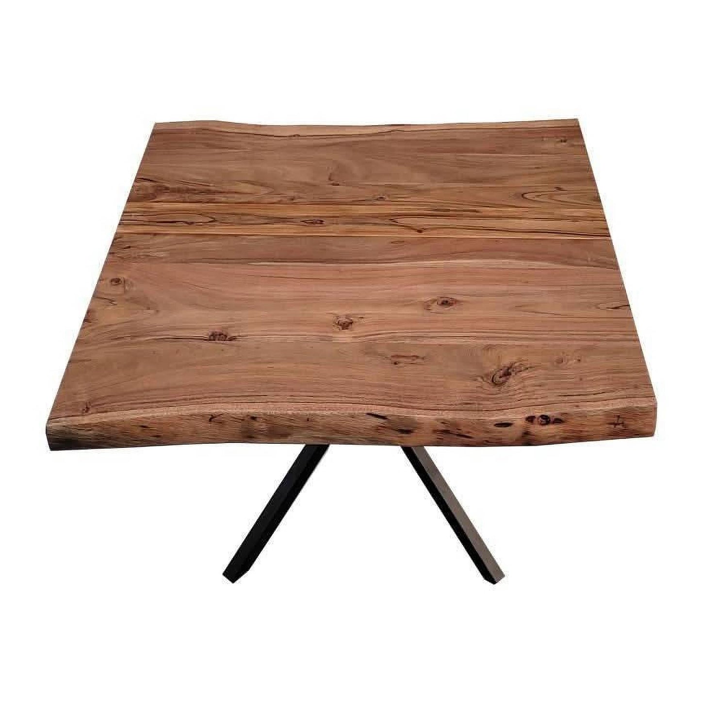 Cristo natural solid acacia timber side table with metal legs, 60cm, by Chocolate Wood, featuring a modern lamp table design