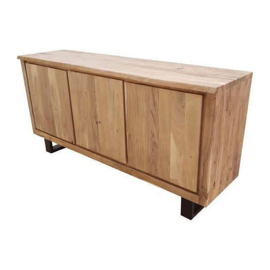 Cristo solid acacia timber sideboard with metal legs, natural finish, 166 cm long, from Chocolate Wood.