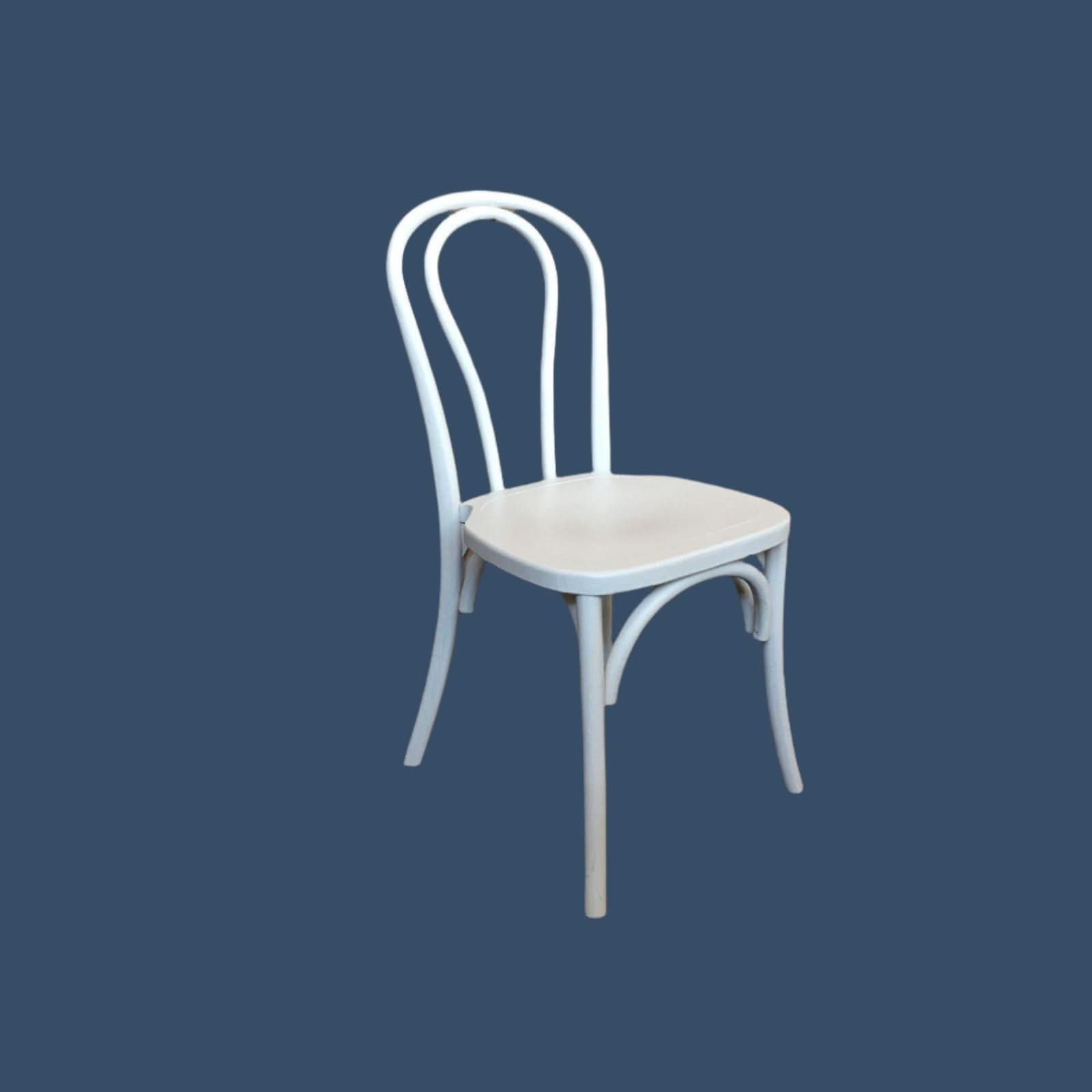 Cristo Stackable Bentwood Dining Chair in White - Chocolate Wood