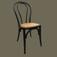 CRISTO STACKABLE BLACK BENTWOOD DINING CHAIR WITH RATTAN SEAT - MyChocolateWood