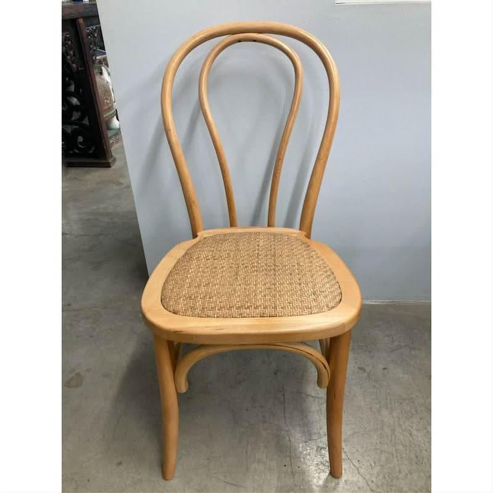 Cristo Stackable Bentwood Dining Chair in Natural with Rattan Seat - Chocolate Wood