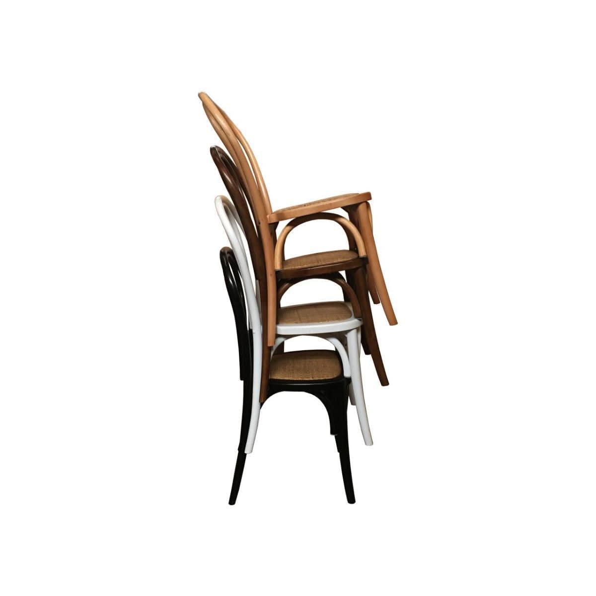 CRISTO STACKABLE NATURAL BENTWOOD DINING CHAIR WITH RATTAN SEAT - MyChocolateWood
