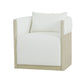 Cruz Swivel Armchair with Mahogany Frame in Sandbar - Chocolate Wood