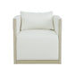 Cruz Swivel Armchair with Mahogany Frame in Sandbar - Chocolate Wood