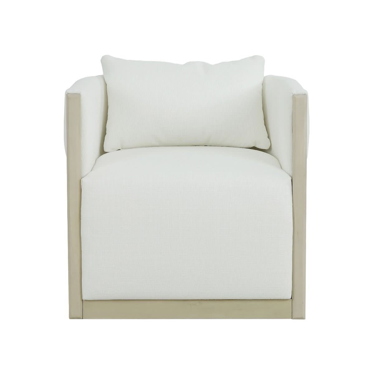 Cruz Swivel Armchair with Mahogany Frame in Sandbar - Chocolate Wood