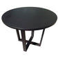 CUSTOM MADE FELINI ROUND DINING TABLE IN SOLID TASSIE OAK 1000MM IN SOLID BLACK + 4 X BERMUDA DINING CHAIR IN DISTRESSED BLACK - MyChocolateWood
