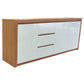CUSTOM MADE JANE BUFFET TASSIE OAK IN CLEAR LACQUER WITH 3 DOORS & 3 DRAWERS IN WHITE POLYURETHANE - MyChocolateWood