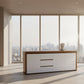 CUSTOM MADE JONES BUFFET/SIDEBOARD TASSIE OAK WITH 3 DOORS & 3 DRAWERS IN WHITE POLYURETHANE - MyChocolateWood