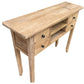DAGENHAM NARROW CHINESE HALL TABLE/CONSOLE 4 DRAWERS IN RECYCLED ELM NATURAL - MyChocolateWood