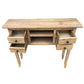 DAGENHAM NARROW CHINESE HALL TABLE/CONSOLE 4 DRAWERS IN RECYCLED ELM NATURAL - MyChocolateWood