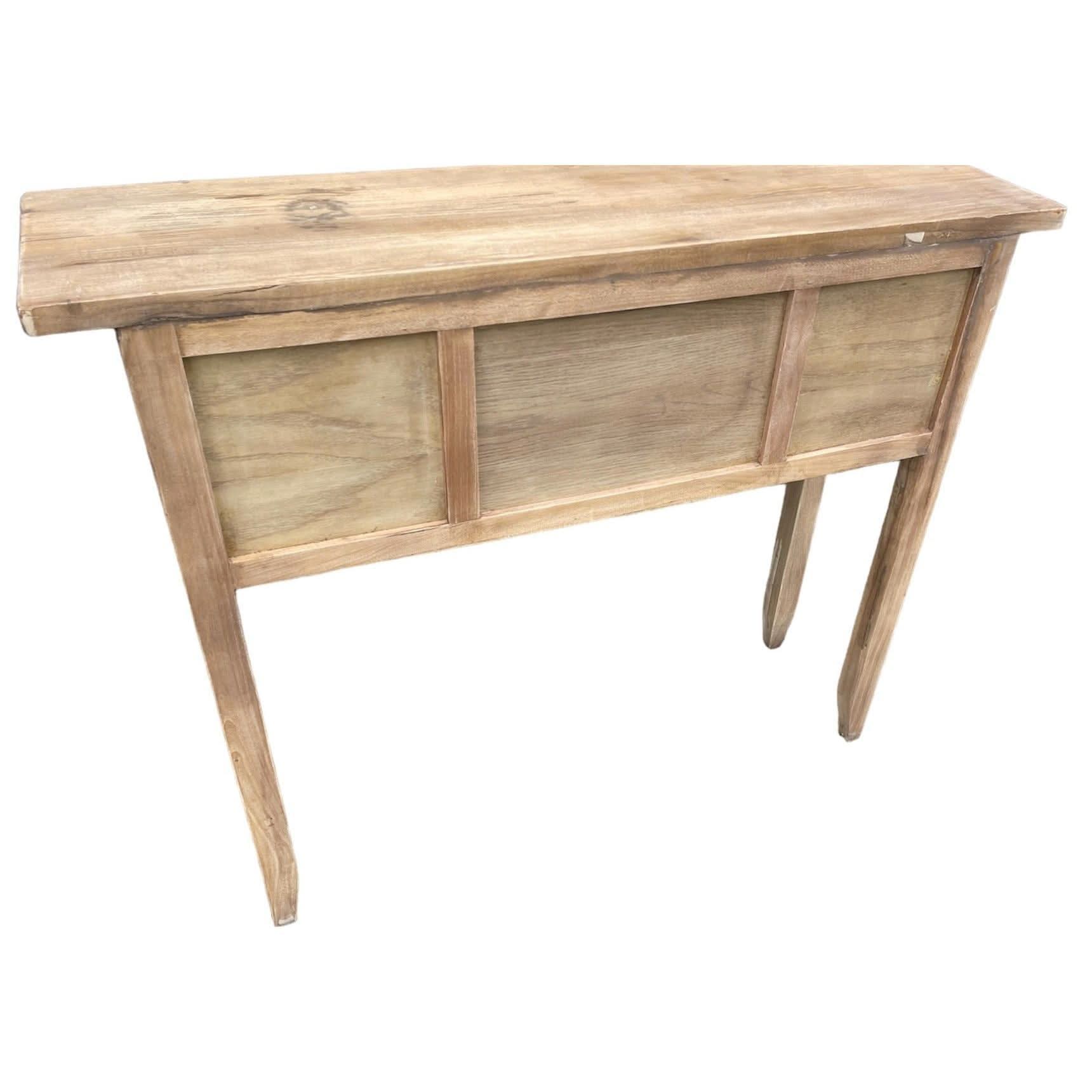 DAGENHAM NARROW CHINESE HALL TABLE/CONSOLE 4 DRAWERS IN RECYCLED ELM NATURAL - MyChocolateWood