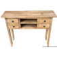 DAGENHAM NARROW CHINESE HALL TABLE/CONSOLE 4 DRAWERS IN RECYCLED ELM NATURAL - MyChocolateWood