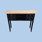 DAGENHAM NARROW CHINESE HALL TABLE/CONSOLE 4 DRAWERS IN RECYCLED ELM NATURAL/BLACK - MyChocolateWood