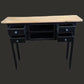 DAGENHAM NARROW CHINESE HALL TABLE/CONSOLE 4 DRAWERS IN RECYCLED ELM NATURAL/BLACK - MyChocolateWood
